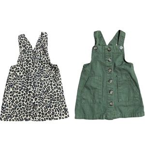 Wonder Nation | 2pc Jumper Dress Set Size 18M Animal Print Green Bundle